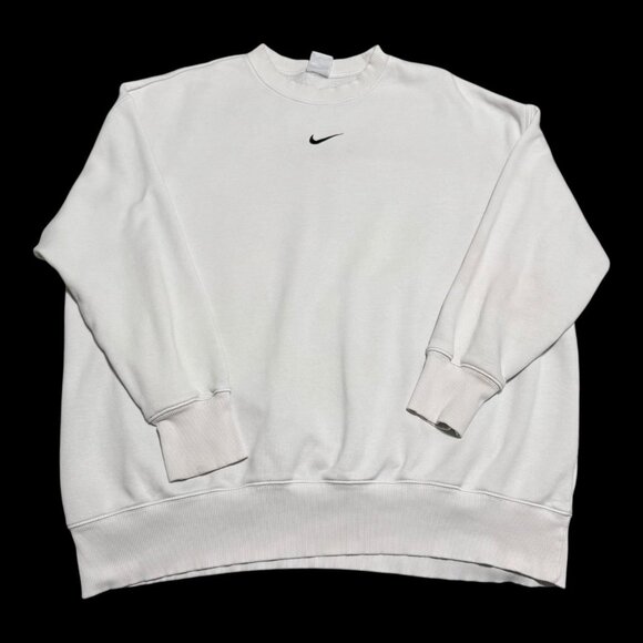 Nike‎ Sportswear Center Swoosh White Cotton Blend Sweatshirt Adult XL - Picture 1 of 6